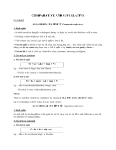 Comparative & Superlative Adjectives Worksheet