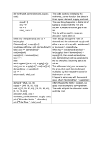 Northwest Corner Rule Python Code & Explanation