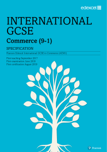 International GCSE Commerce Specification