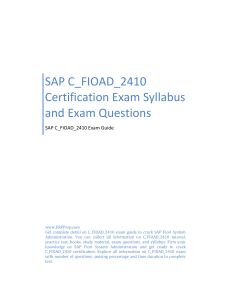 SAP C_FIOAD_2410 Exam Guide: Syllabus & Sample Questions