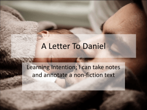 A Letter To Daniel Analysis