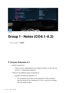 Python Programming Notes: Operators, Loops, and Data Structures