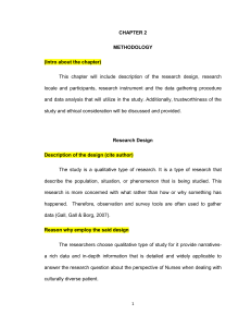 Research Methodology: Qualitative Nursing Study