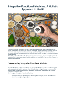 Integrative Functional Medicine: A Holistic Approach