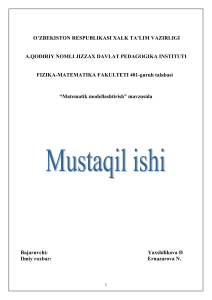 Matematik modellashtirish mustaqil ishi