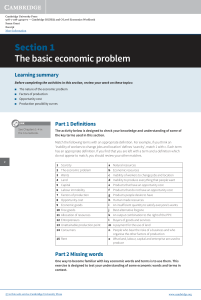 IGCSE/O Level Economics Workbook: Basic Economic Problem