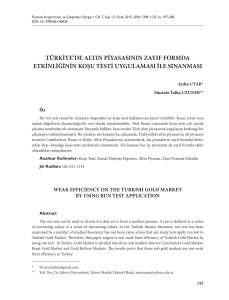 Türkiye Altın Piyasası Etkinliği Koşu Testi Analizi