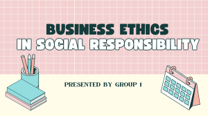 Business Ethics in Social Responsibility