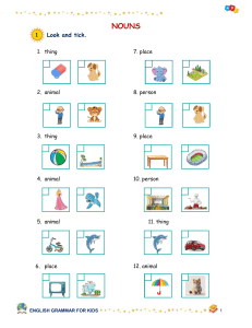 Nouns Worksheet for Kids