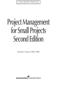 Project Management for Small Projects Textbook