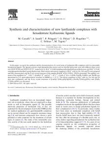 Lanthanide Complexes with Hexadentate Hydrazonic Ligands