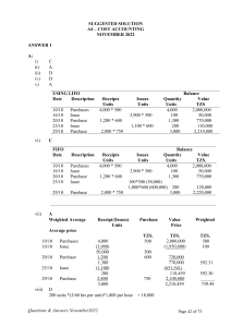 Cost Accounting Exam Solutions