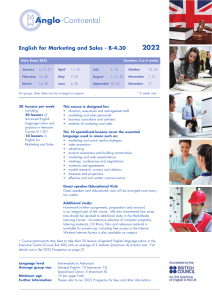 English for Marketing & Sales Course Brochure