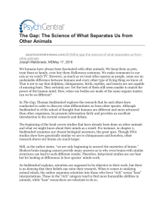 The Gap-The Science of What Separates Us from Other Animals