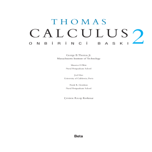 Thomas Calculus Ders Kitabı