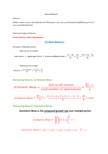 Risk and Return Chapter 8-1