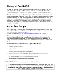 PeerNetBC: History, Peer Support Principles & Training