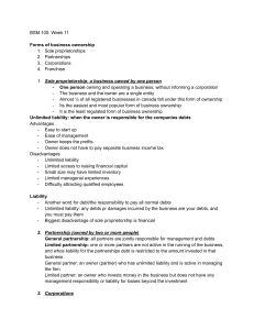 Business Ownership & Financial Statements Lecture Notes