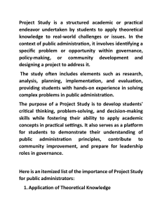 Project Study in Public Administration: Definition & Importance