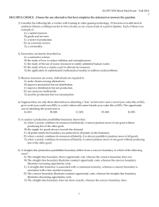 ECON*1050 Mock Final Exam - Economics Principles