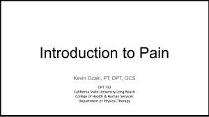 Introduction to Pain: Definitions, Types, and Models