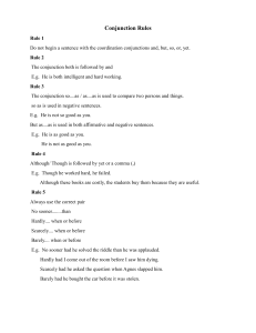 Conjunction Rules: English Grammar Guide