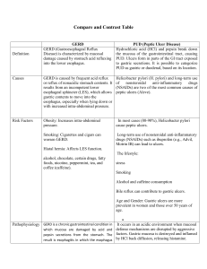 GERD vs PUD: Compare and Contrast Table