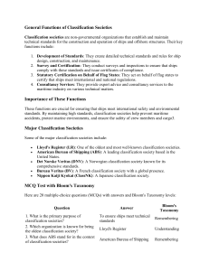 Classification Societies: Functions & Standards