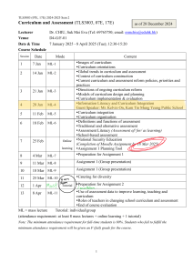 Curriculum & Assessment Course Syllabus (TLS3003)