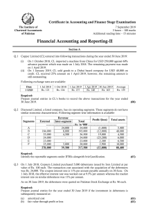 Financial Accounting Exam Paper