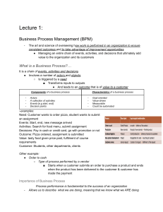 Business Process Management (BPM) Lecture Notes