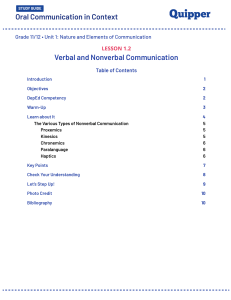 Verbal & Nonverbal Communication Lesson