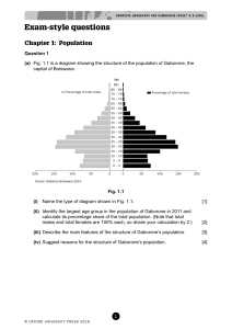 Geography Exam Questions: Population Analysis