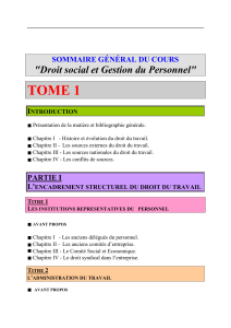 Droit Travail Plan général du cours 2021-2022