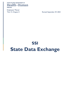 SSI State Data Exchange Employees' Manual