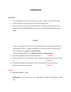 Statistics Assignment: Hypothesis Testing & ANOVA