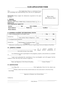 Club Application Form