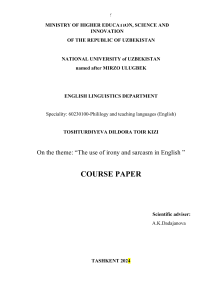 Irony and Sarcasm in English: A Linguistics Course Paper