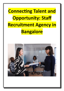 Staff Recruitment Agency in Bangalore: Connecting Talent & Opportunity