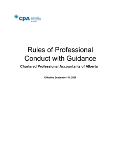 CPA Alberta Rules of Professional Conduct