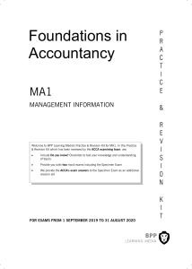 MA1 Management Information Practice & Revision Kit