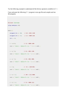 C++ Bitwise Operators Example