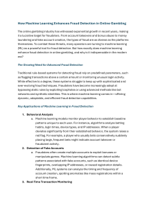 Machine Learning for Fraud Detection in Online Gambling