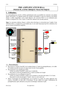 Préamplificateur RIAA pour platine disque