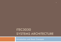 Systems Architecture: Introduction & Basic Concepts