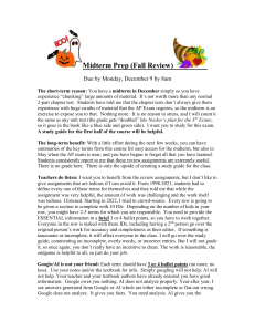 Midterm Prep Fall Review: History Study Guide Assignment