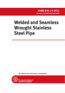 Welded Stainless Steel Pipe Standard ASME B36.19-2022