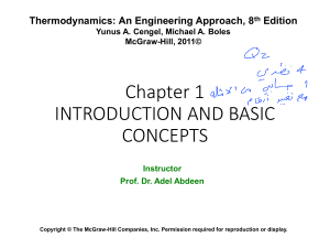 Thermodynamics Basics: Chapter 1 Concepts