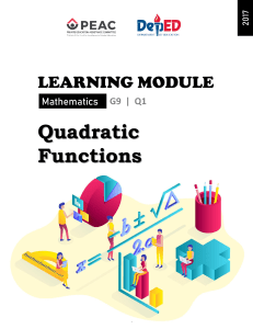 Quadratic Functions Learning Module for Grade 9