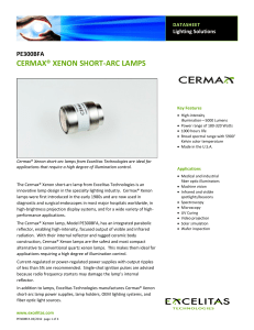 Cermax Xenon Short-Arc Lamp PE300BFA Datasheet